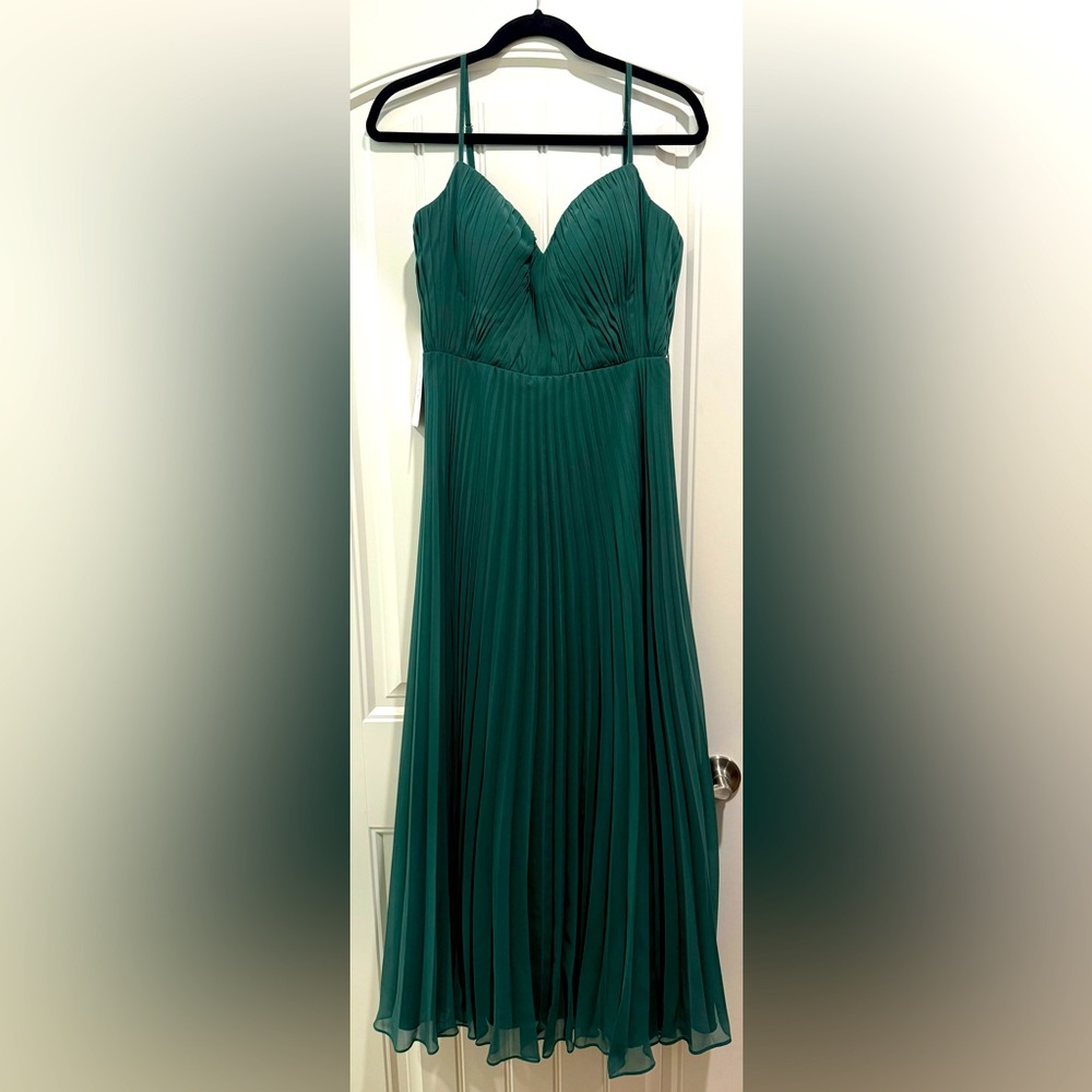 NWT AZAZIE emerald green long dress size 8